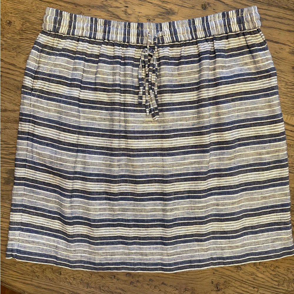 Tommy Hilfiger Navy and White Striped Mini Skirt